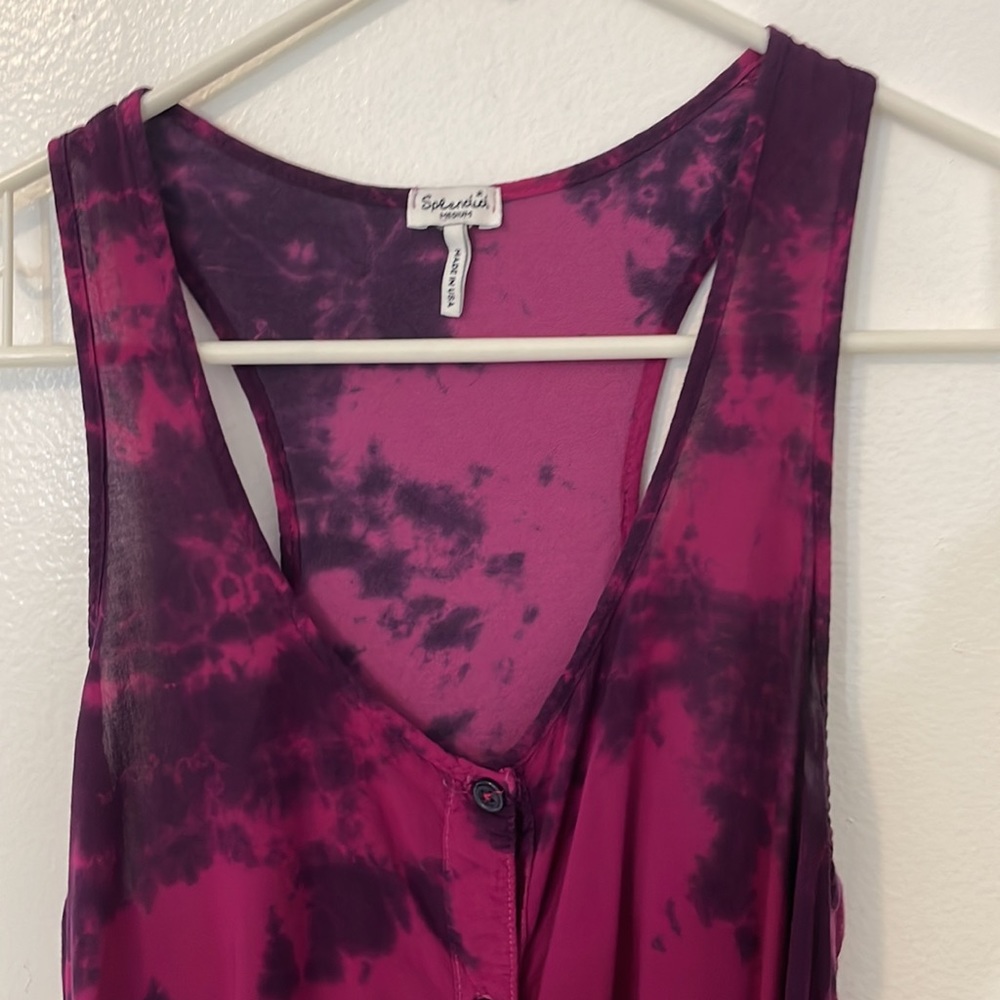 Splendid Medium Button Down Sleeveless Shirt Blou… - image 2